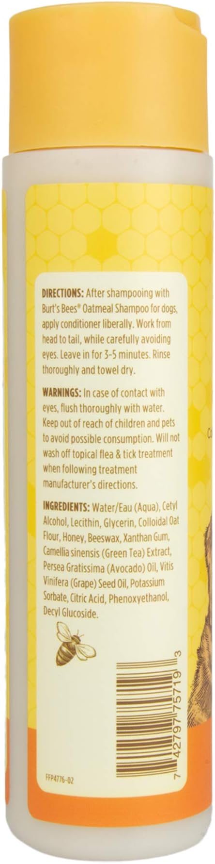 Burt's Bees for Pets Naturally Derived Oatmeal Conditioner with Colloidal Oat Flour & Honey - Dog Oatmeal Shampoo - Cruelty Free, Made in the USA - 10 Oz - 2 Pack