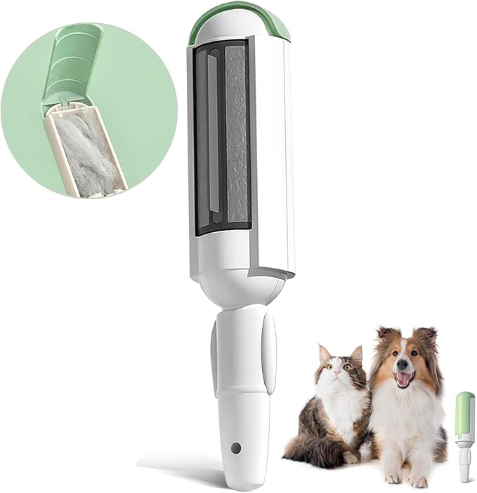 Pet Hair Remover, Reusable Pet Hair Roller for Couch, Carpet, Clothing, Bedding, and Car Seats, Dog Hair Remover with Self-Cleaning Base, Portable Lint Rollers Multi-Surface Fur Removal Tool