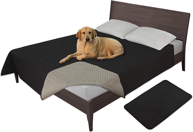 Easy-Going 100% Waterproof Dog Bed Cover, Non-Slip Pet Blanket for Furniture, Washable Couch Cover, Repleasement Sofa Cover (52X82 in,Black)