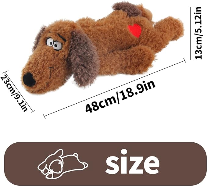 ALL FOR PAWS Dog Stuffed Animals with Heartbeat,Small Dog Toys for Dog Anxiety Relief,Puppy Behavioral Training Aid Toy Dog Stuff (48cm Brown Dog)