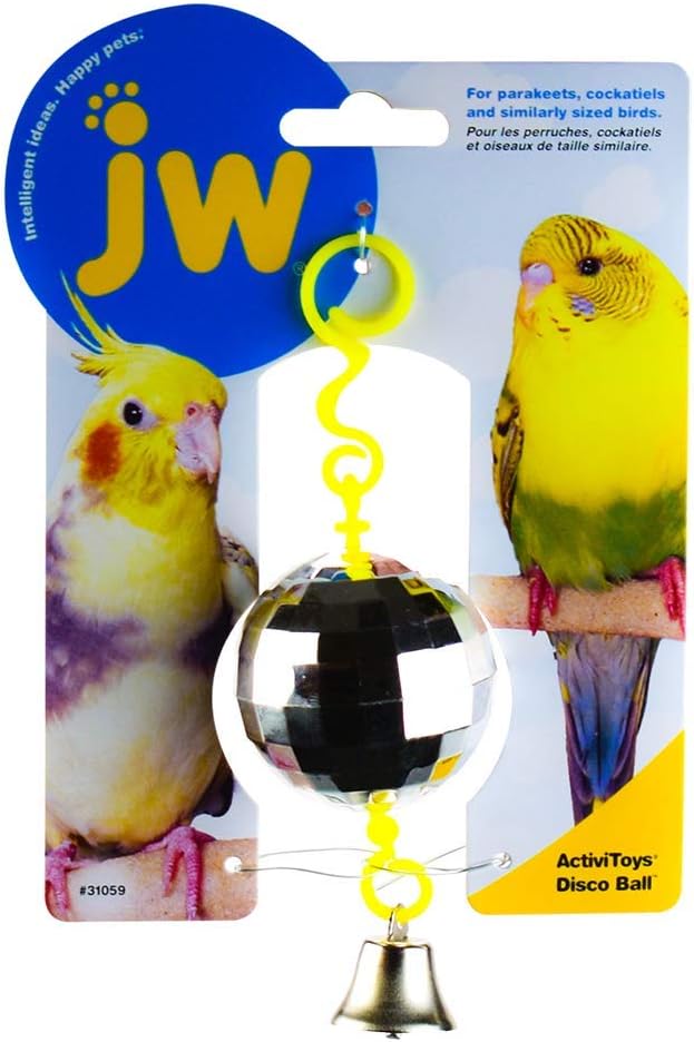 JW Pet Company Activitoy Disco Ball Small Bird Toy, Colors Vary