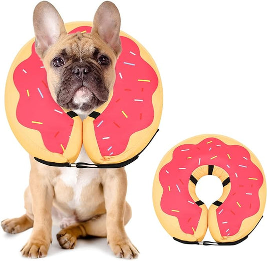 'MIDOG Dog Cones for Large Dogs, Cone for Dogs After Surgery, Soft Protective Recovery Donut Collar for Dogs to Prevent Touching Stitches, Wounds, and Rashes, Does Not Block Vision E-Collar. -Red,M