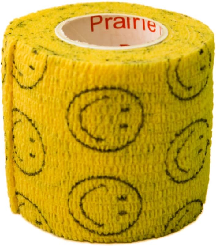 Prairie Horse Supply 2 Inch Vet Wrap Tape Bulk (Black, Red, Yellow and Black Paw Prints on Yellow, Red, Teal) (Pack of 24) Self Adhesive Adherent Adhering Flex Bandage Grip Roll for Dog Cat Pet