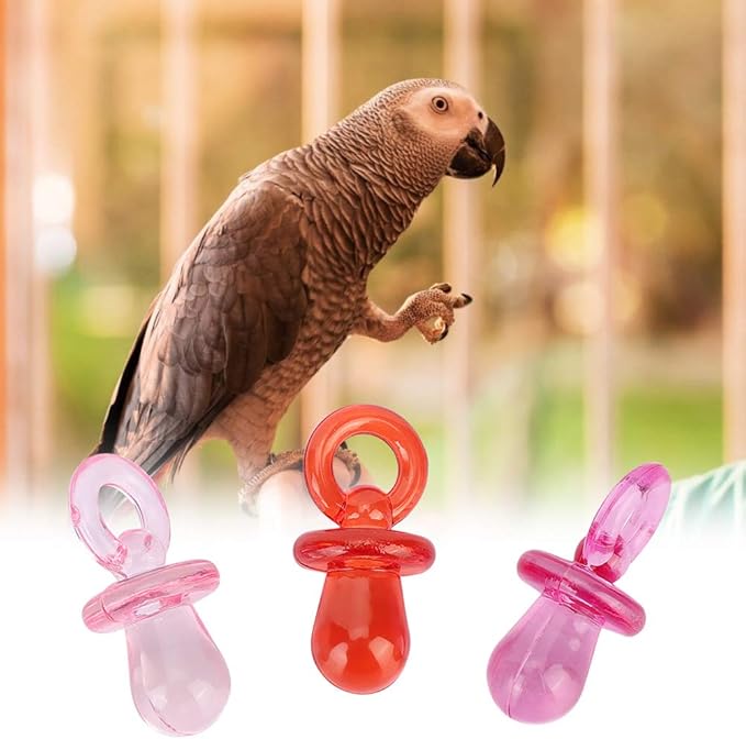 50pcs Bird Toys, Plastic Bird Nipple Toys Bite Chew Toys Plastic Colorful Bird Pacifiers Pet Teeth Toy Birds Accessories for Parrot Parakeet Cockatiel Budgie Conure Lovebird