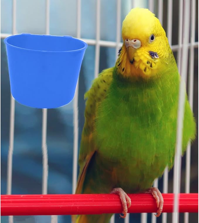 Pack of 40 Cage Cups Birds Feeders Seed Bowl Chicken Feeding Watering Dish Rabbit Water Food Hanging Wire Cages Box 8 oz Coop Cups for Pet Parrot Parakeet Game Fowl Poultry Pigeon