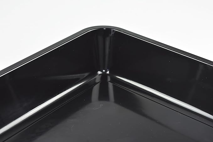 OMEM Reptile food bowl large water dish, wood plate, bowl turtles (L=35.4 * 5.3 * 26.3, black)