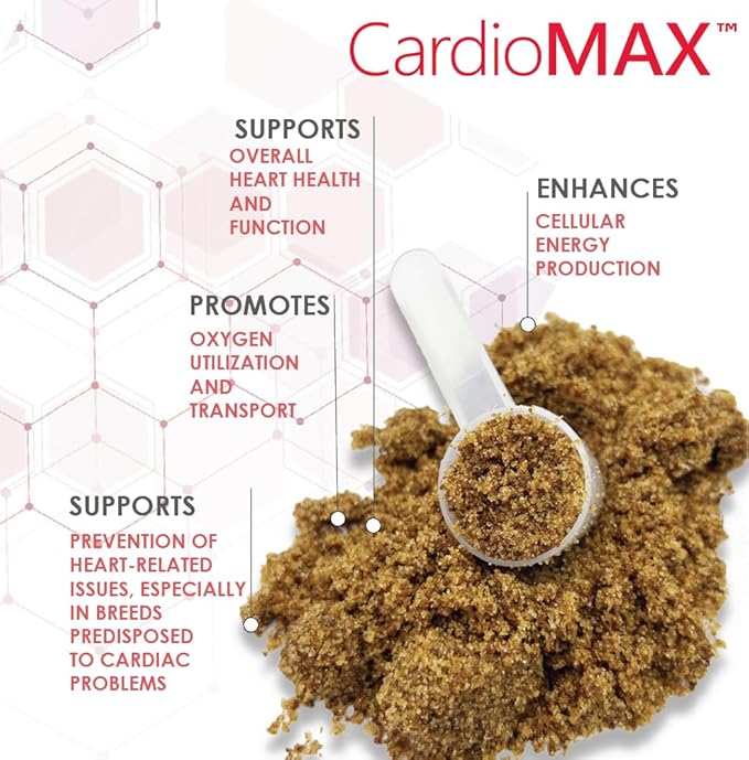 Heart Support Granules for Dogs - L-Taurine, L-Carnitine, EPA and DHA, Coenzyme Q10 - Aids Circulatory Strength, Cardiovascular Support, Heart Muscle Function - USA Made - 90 Doses
