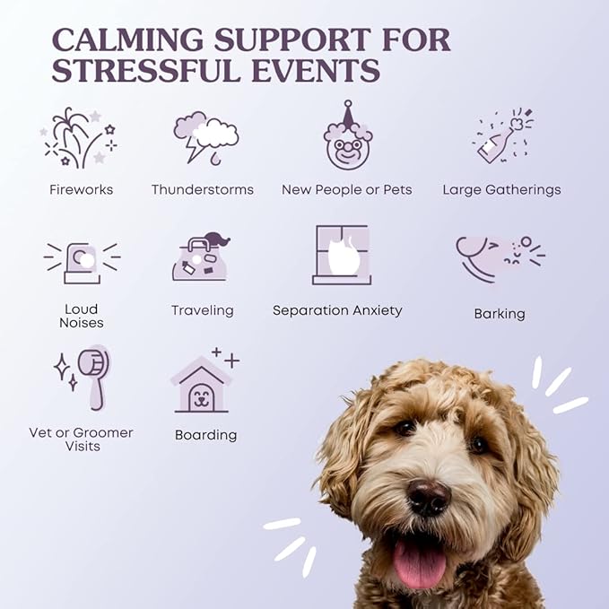 Fera Pets Calming Supplement for Dogs & Cats - Vet Created - GABA & Ashwagandha Supplements Help Cat & Dog Anxiety, Stress or Hyperactivity -60 Scoops