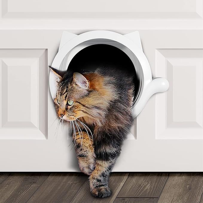LYNX Cat Door Interior Door - Unique Stylish Design - HQ & Easy To Install Interior Cat Door For Small To X Large Cats. Pet Doors For Cats - Indoor Cat Door Without Flap. For Kitty & Cats Up To 25 Lbs