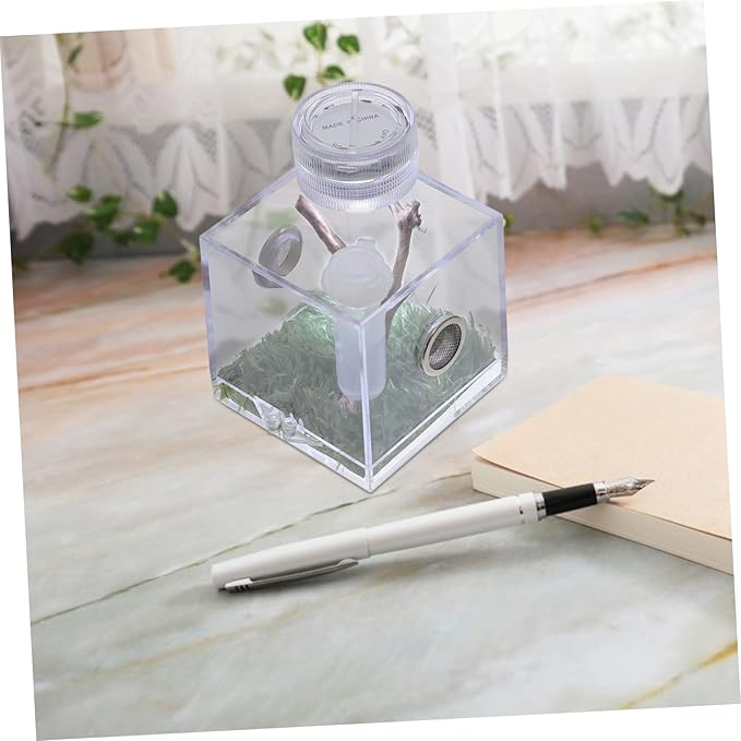 Mipcase 4pcs Box Jumping Spider Breeding Box Mini Critter Keeper Habitat Reptile Terrariums Spider Terrarium Reptile Accessories Spider Accessory Acrylic Little Spider Water Tank