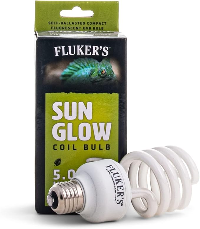 Fluker's Sun Glow 5.0 UVB Fluorescent Coil Bulb for Tropical Reptiles, Reptile Heat Light Stimulates Natural Synthesis of Vitamin D in Captive Reptiles, 26 Watt