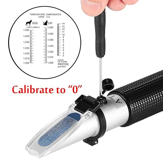 V·RESOURCING Pet Dog & Cat Refractometer,V-Resourcing Pet Urine Specific Gravity (1.000~1.060) Clinical Refractometer with Serum or Plasma Protein Test (2~14 g/100ml) for Veterinary Cat,Dog, Pets