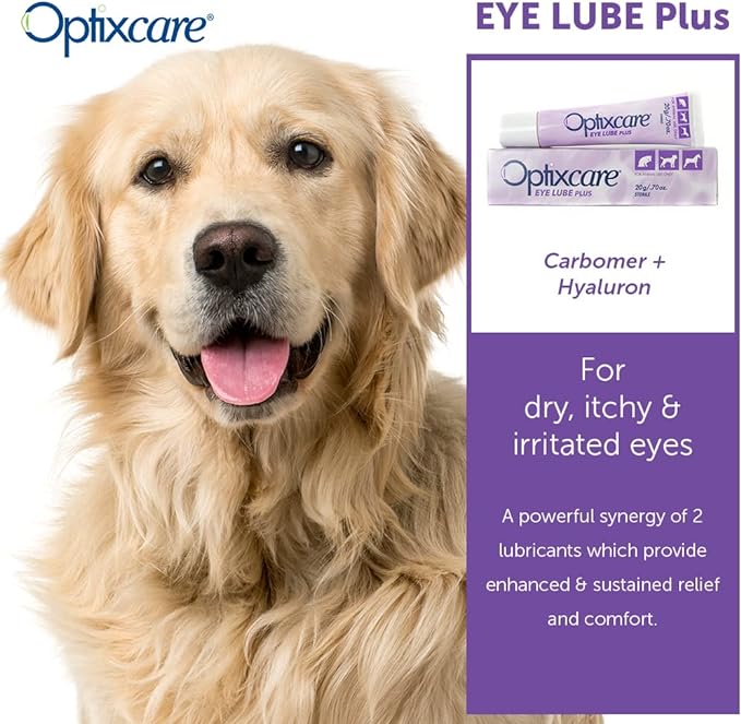 OptixCare Pet Eye Lube Plus + Hyaluron 20g for Dog Cat Horses