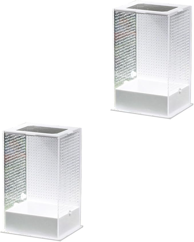 POPETPOP 2 Pcs Villa Box Reptiles Glass Containers Snail Terrarium Tank Tarantula Herpcult Acrylic Climbing Pet White Gecko Lizard Terrarium Reptile Habitat
