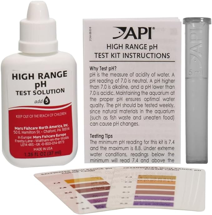 API HIGH RANGE PH TEST KIT 160-Test Freshwater and Saltwater Aquarium Water Test Kit