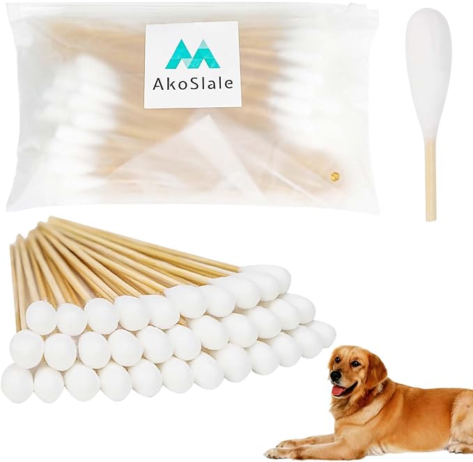Large Cotton Swabs, 100pcs-7 Inch,Large Q Tips, Bamboo Cotton Swabs for Ears,Cotton Swabs for Dogs Ears, Big Q Tips, Ear Swabs for Dogs