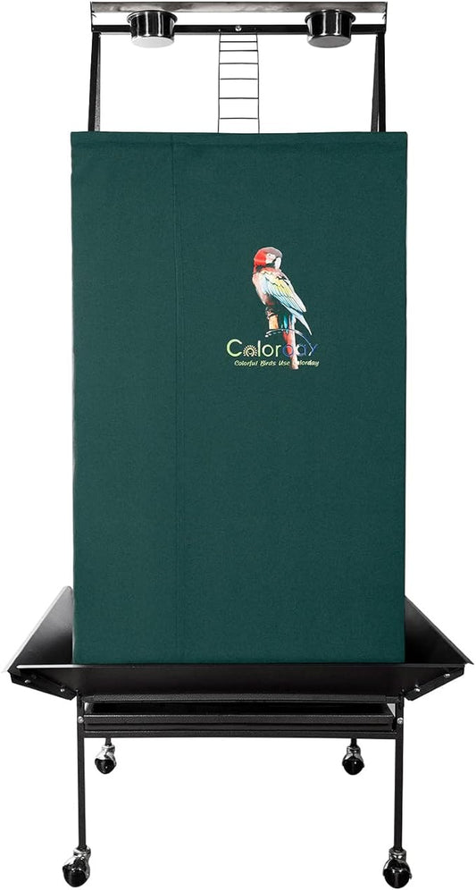 Good Night Bird Cage Cover for Large Bird Cage with Play Top (Patent Pending), Green 68"