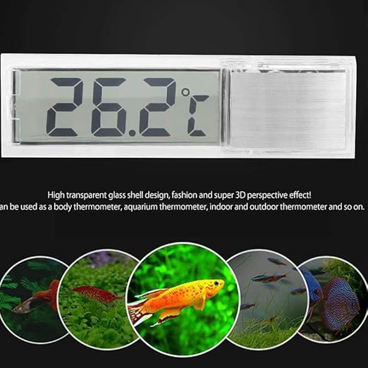 2Pcs LCD 3D Digital Electronic Temperature Measurement Fish Tank Temp Meter Aquarium Thermometer Temperature Control Accessories