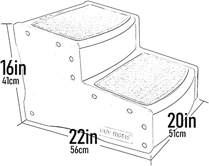 Pet Gear Easy Step II Extra Wide Pet Stairs, 2-step/for cats and dogs up to 200-pounds, Chocolate, (PG9720XLCH)