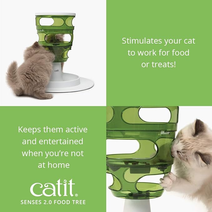 Catit Senses 2.0 Food Tree - Sturdy Tree-Shaped Slow Feeder