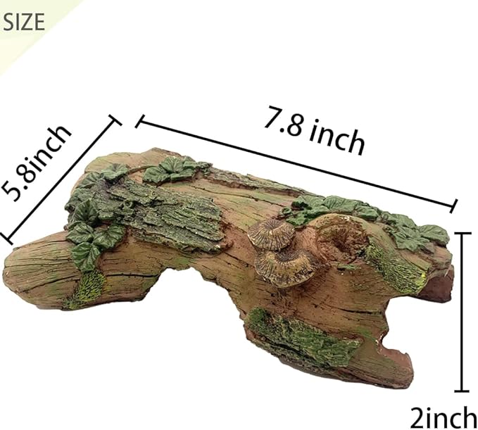 Resin Reptiles Hollow Tree Trunk Habitat Decor Reptile Log Hides Caves Bearded Dragon Hideout Cave Bark Habitats Decoration Gecko Hut for Lizard Chameleon Crested Gecko Snake Spider (3Pcs)