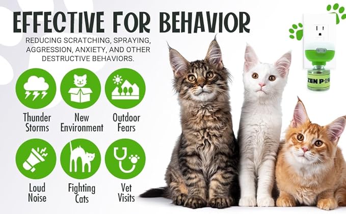 Diffuser Cat Relaxant Refill Plus Additional Bottle Calming Spray - Refills Compatible with All Major Brand diffusers. Comfort Zone, ThunderEase, Relaxivet and Others