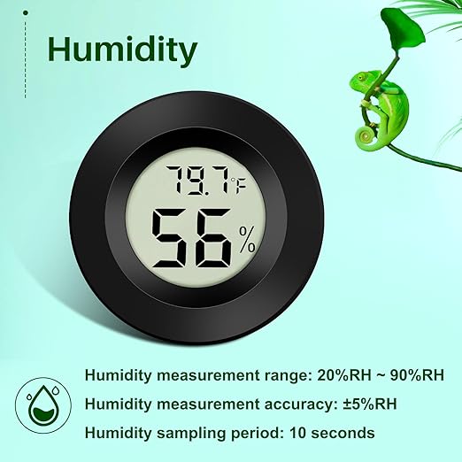 2-Pack Mini Digital Thermometer Hygrometer Indoor Room LCD Reptile Monitor Humidity Meter Gauge for Humidifiers Dehumidifiers Greenhouse Basement Babyroom