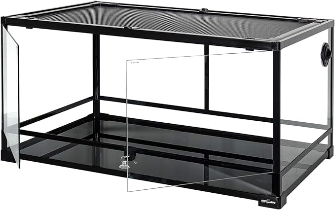REPTI ZOO 67 Gallon Reptile Glass Terrarium, Double Hinge Door with Screen Ventilation Reptile Terrarium 36" x 24" x 18"(Knock-Down)