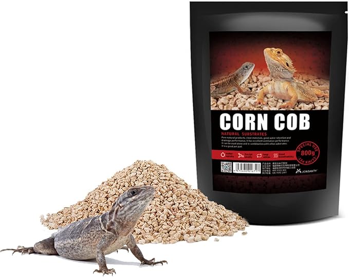 BNOSDM Natural Corn Cob Bedding, Reptile Corn Cob Substrate, 1.76Lb, Small Animal Corn Cob litter, Terrarium Bedding for Bearded Dragon Snake Gecko Chameleon Hamster