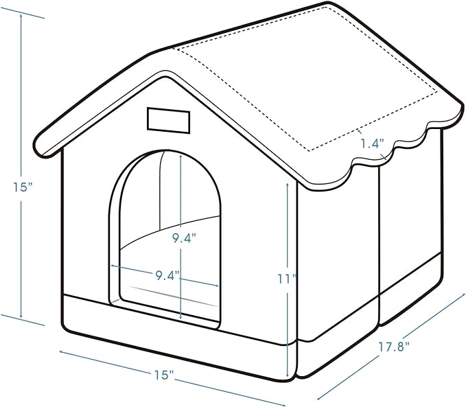 Jiupety Dog House Indoor, M Size Indoor Dog House for Medium and Small Dog, Warm Cave Sleeping Nest Bed for Cats and Dogs, Brown