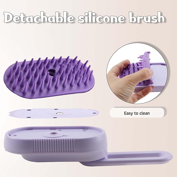 Cat Steam Brush, Cat Spray Comb, Pet Massage Shedding Brush, Rechargeable Silicone Steam Hair Brush, Multi-functional Cat And Dog Hair Brush,Cat Hair Steam Brush