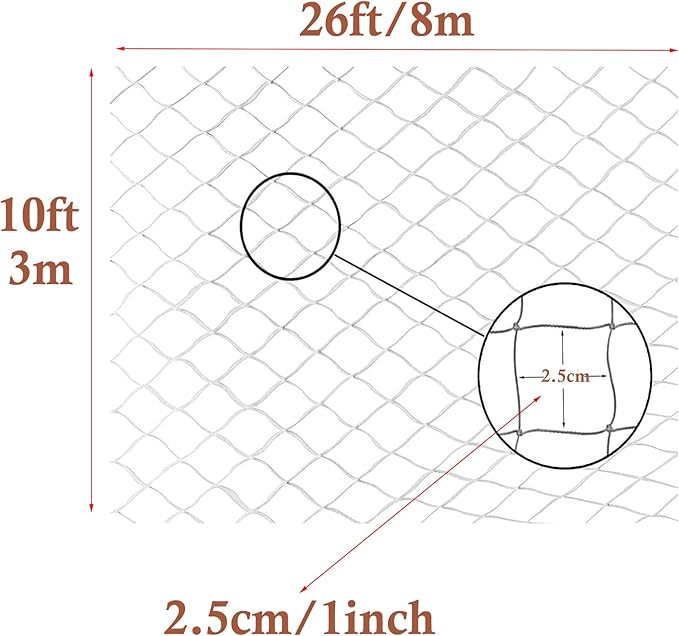 Cat Netting for Balcony, Cat Netting Anti-Fall Mesh Fence, Anti Bird Netting for Garden/Balcony, Transparent Nylon Pet Mesh Fence for Dogs & Cat, Pet Safety Net for Balcony/Stairs/Window