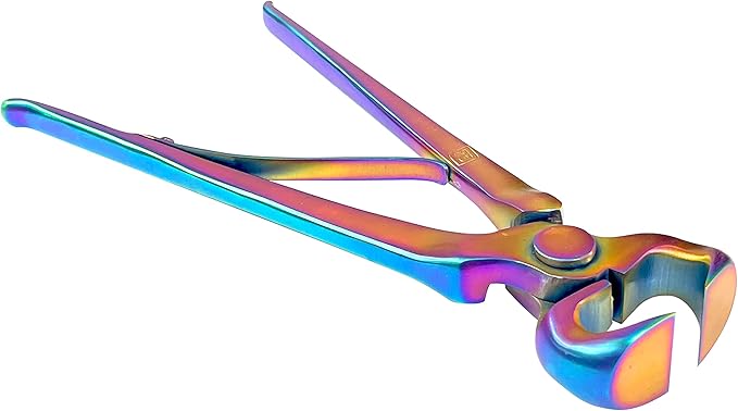 Farrier Hoof Nippers Rainbow Loaded Spring Horseshoe Trimmer Farrier Tools Pony Hoof Nippers Small Ferrier Tool Horse Nippera Herramientas Para Caballos 10 Inches