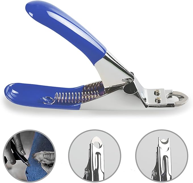 Dog Cat Pets Nail Clippers, Professional Pets Claw Trimmer with Free Nail File, Sharp Stainless Steel Blade, Sturdy Non Slip Handles - for Safe, Professional at Home Grooming