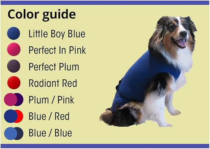 SurgiSnuggly Dog Recovery Suit Post-Surgery for Dogs, Female Spay, Male Dog Neuter, The Original E Collar Dog Cone Alternative Pet Surgical Recovery Suit Works with Bandages for Wounds Blue 2XL EC