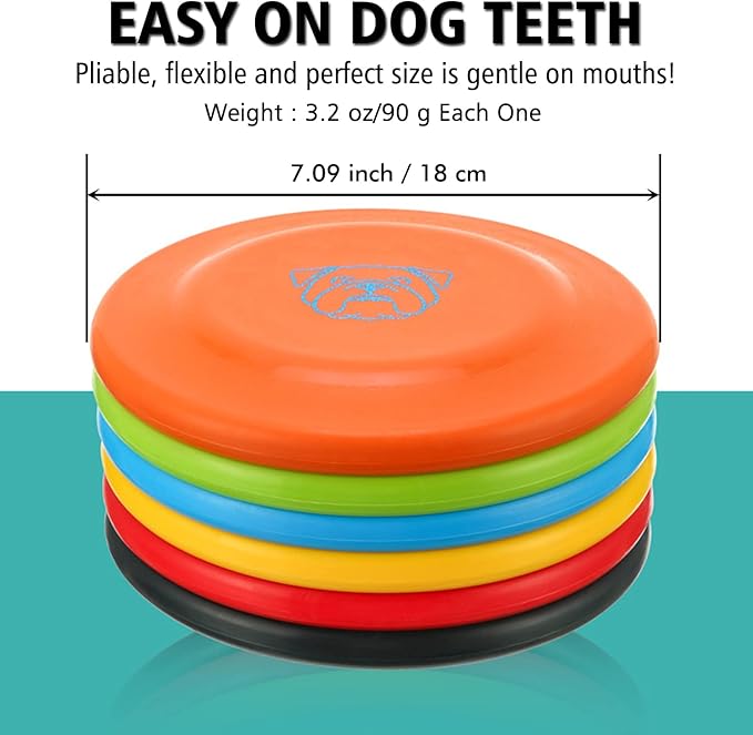 Dog Flying Disc, 3 Pcs Competition Dog Flyer Dog Toy, Soft Dog Flying Discs Indestructible Rubber Lightweight Flying Disc Dog Toy for Dogs - Floats On Water, Gentle On Teeth and Gums