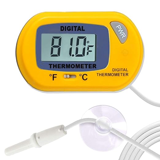 SunGrow Reptile Digital Thermometer, Waterproof Sensor Probe Monitors Temperature Accurately, Includes Replaceable Batteries, Easy to Read Display