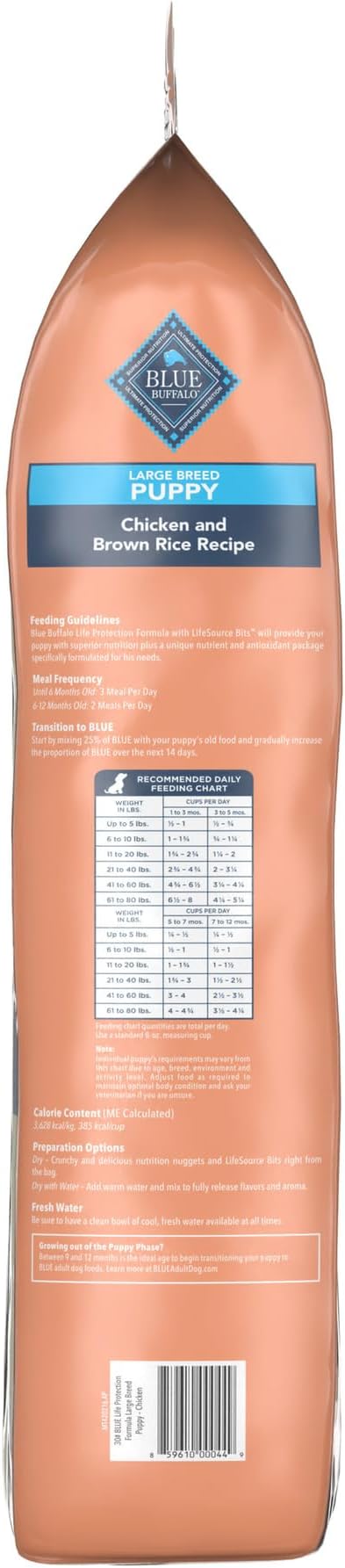 Blue Buffalo Life Protection Formula Large Breed Puppy Dry Dog Food with DHA, Vital Nutrients & Antioxidants, Made with Natural Ingredients, Chicken & Brown Rice Recipe, 30-lb. Bag