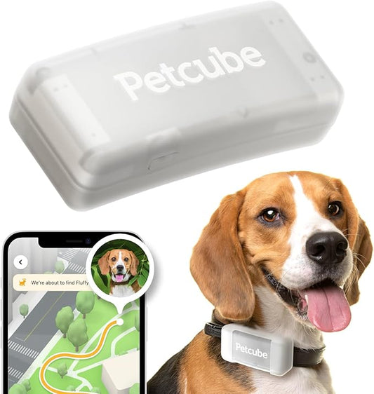 Petcube GPS Tracker for Dogs | Pet GPS Location Tracker with Escape Alerts and Virtual Fences, Activity and Wellness Monitoring, Glows in a Dark, Water and Dust Proof