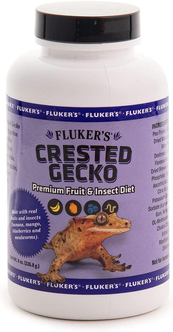 Fluker's Premium Crested Gecko Diet, Made with Real Fruit and Insects, 8 oz