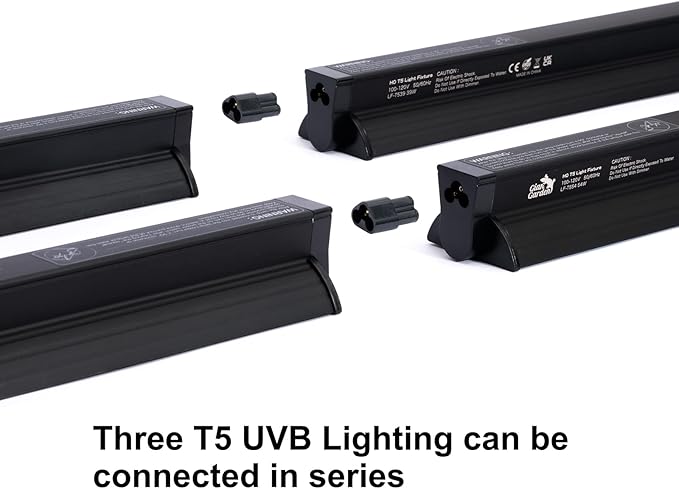 T5 HO UVB Lighting Combo Kit, Reptile Light Fixture with UVB 5.0 Fluorescent Tube Ideal for Tropical Rainforest grasslands and Deserts Such as Lizard Snakes Turtles and Tortoises