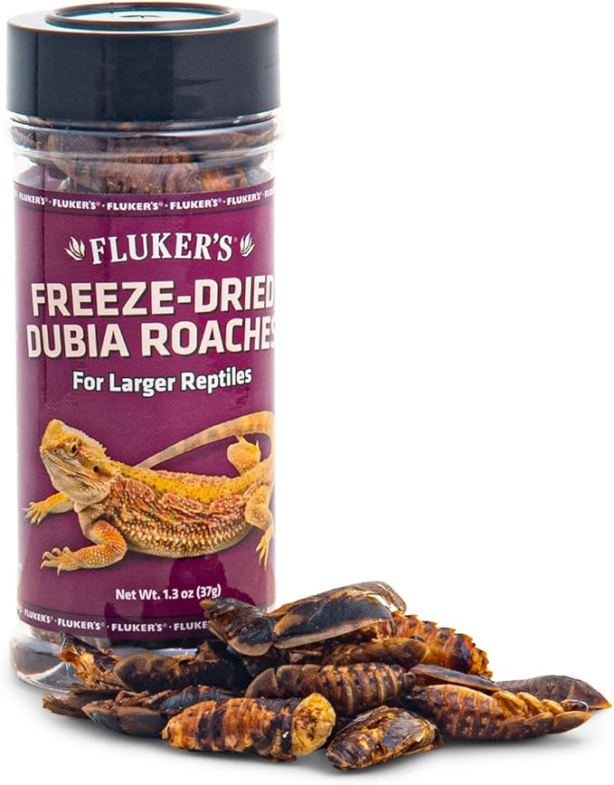 Fluker's Freeze Dried Dubia Roaches, Ideal for Lizards, Reptiles, Birds, Fish, Hedgehogs, 1.7 oz