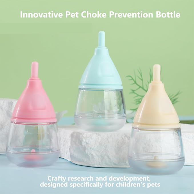 Kitten Bottles for Nursing,Puppy Bottles for Nursing Puppy Milk, Anti-Choking Puppy Feeder Design,with 3pcs Replaceable and Reusable Silicone Nipples for Feeding Newborn Pets (Yellow, 40ml+3pcs)