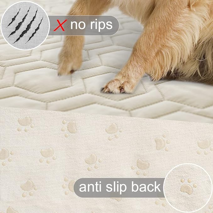 Waterproof and Anti-Slip Dog Bed Cover and Pet Blanket Sofa Pet Bed Mat ，car Incontinence Mattress Protectors Furniture Couch Cover for Most Cats Dogs, Pets<40x50-Ivory>