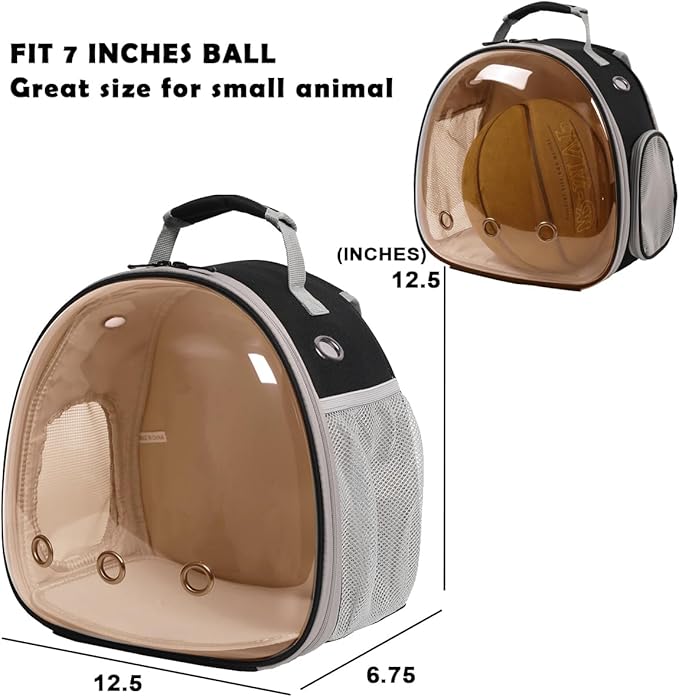 Guinea Pig Backpack Carrier, Bearded Dragon Carrier Backpack with Clear Bubble Window,Small Animal Travel Backpack for Hedgehog Rat Parrot,Rabbit,Sugar Glider,Airline Approved