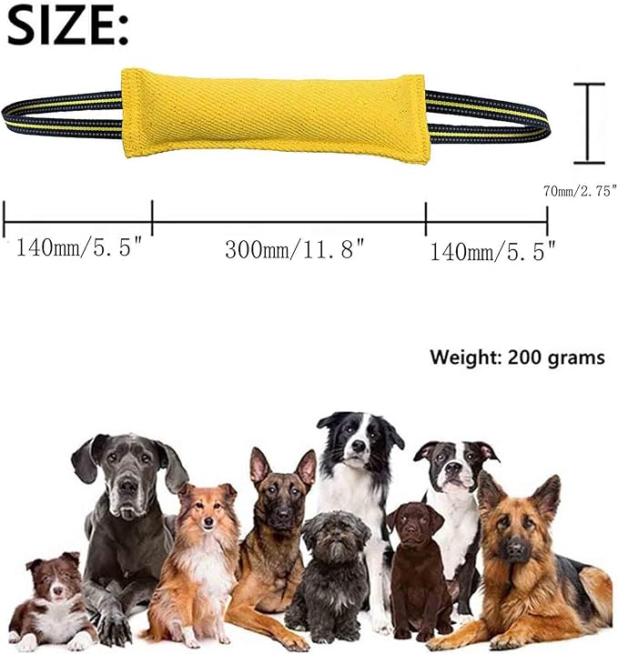 Tug Toy for Dogs with 2 Strong Red Band Handles,Lasting Training Equipment Puppy to Large Dogs Interactive Toy,Best for Tug of War Pull Indestructible Dog Rope Toys. (Yellow red hand)