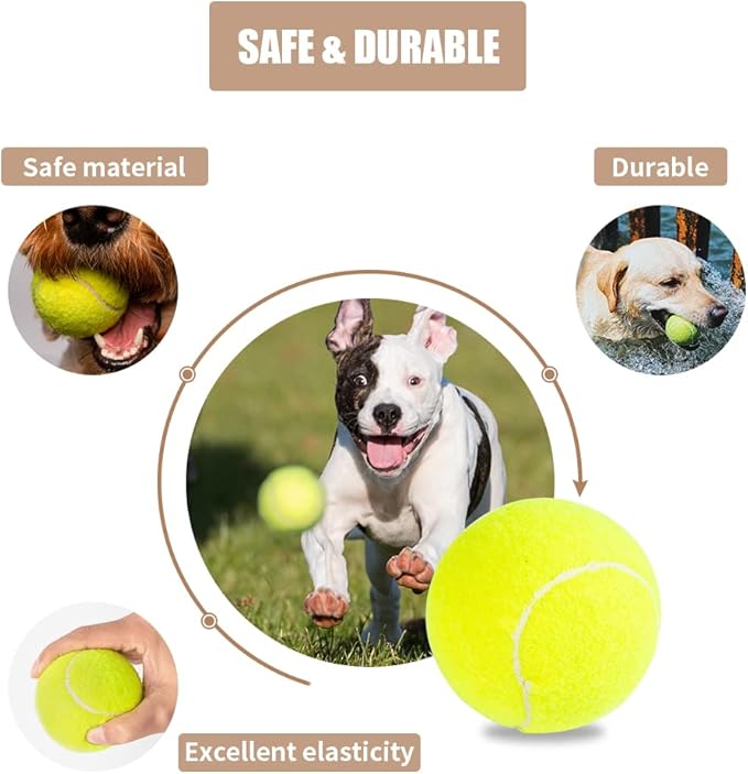 Dog Tennis Balls 16 Pack Easy Catch Pet Dog Tennis Balls for Dogs Interactive Dog Balls Toys for Medium Dogs and Small Dogs Standard Size Tennis Balls for Toss and Fetch Game(2.5 inch)