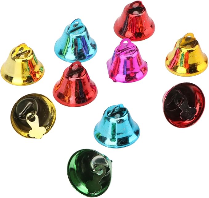 Hypeety Bird Parrot Bell Chew Toys Ball Toys 10pcs Colorful Birdcage Accessories Toys for Parrot Budgie Parakeet Cockatiel Conure Lovebird Finch Macaw (Random Color) (2.5cm/0.9'' Bells)