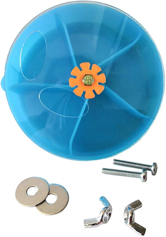 Bird Creative Foraging System Wheel Seed Food Ball Rotate Training Toy for Small and Medium Parrots Parakeet Cockatiel Conure (BLUE)