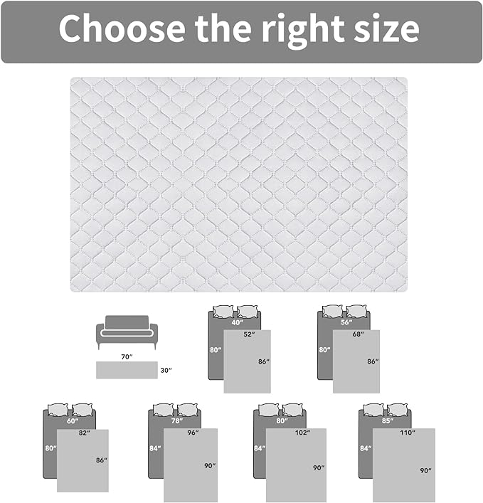 Easy-Going 100% Waterproof Dog Bed Cover Reversible Leak Proof Couch Cover Washable Sofa Cover Furniture Protector Blanket for Pets Kids Children Dog Cat (82x86 Inch, White/White)